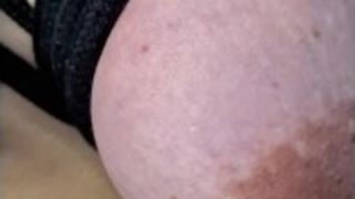 Milf Slut Enjoys Hard Spanking on Tightly Tied Pregnant Tits