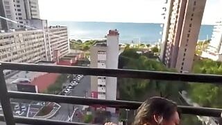 I Had fuck-fest on the Balcony of My room with My Neighbor (part 2) - Drii Cordeiro