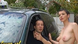 Taxi Driver plumbing a covert web cam Stranger rectal penetration In Public