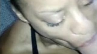 A good wife gives random blowjobs to edge a big load of cum from her man