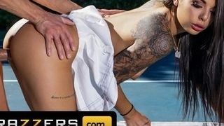 Brazzers - inked Gina Valentina gets ravaged on the tennis court
