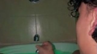 Kneading my dick in the bath