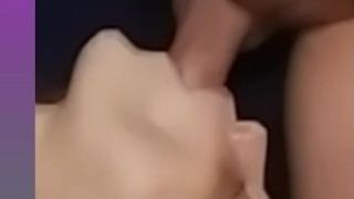 MILF GIVES ROUGH HARDCORE THROAT TO DADDYS THICk VEINY COCk ..TILL SHE CUmS HArD ON HeR DILDO