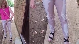 Mature MILF Pissing in my trousers on the doorstep