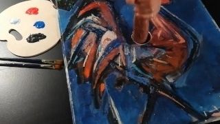 Pipe jerking Painting With a jizz and Colors