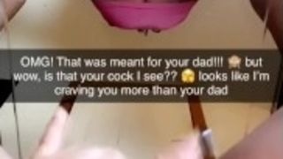 Stepmother sexting son on Snapchat until she rockets all over mirror