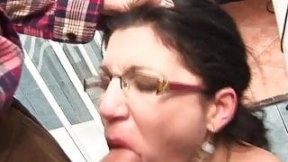 Cum dripping mature mother loves young cock