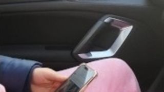 Step mommy ravaged by step stepson in the truck while eyeing porno on her smartphone