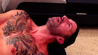 NASTYDADDY inked hairy man Colin McGregor ass fucking Dildoes Himself