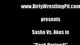 Sasha - schlong drained! - The dirty wrestling Pit!