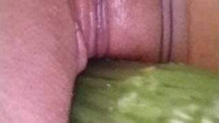 Plumbing Myself With A Cucumber (Hot point of view Closeup)