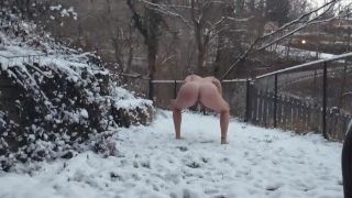 My bf bet me I wouldn't go outside and urinate in the snow!
