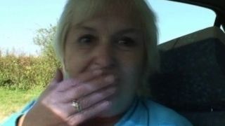 80 years old bitch gets screwed in the car