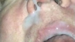 She-creature Getting facial cumshot From ebony man-meat