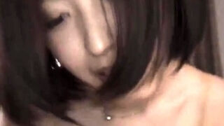 Timid japanese babe with puffy orbs enjoys meatpipes - spunk shot